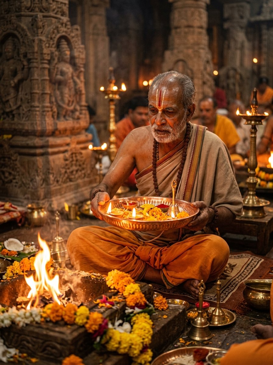 Acharya Pandit Ji Performing Vedic Aarti